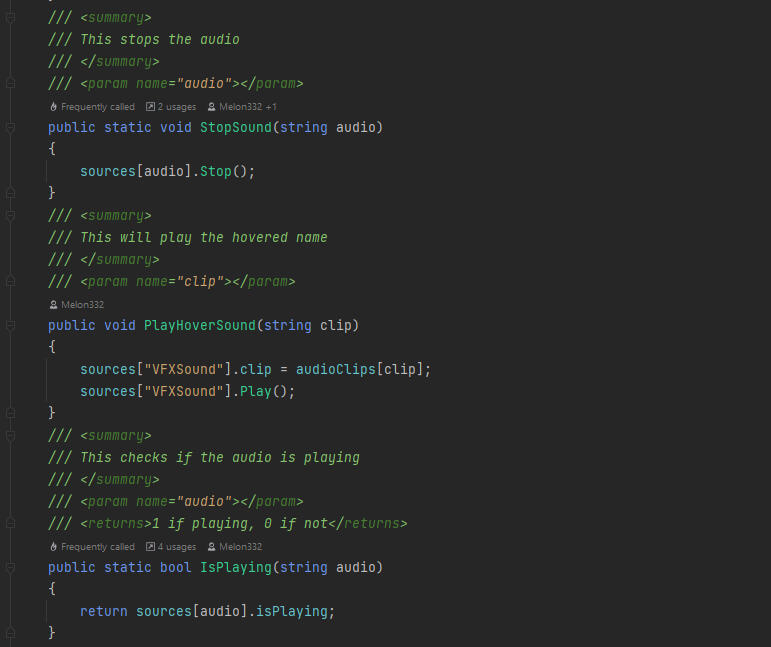 Helper functions Audio